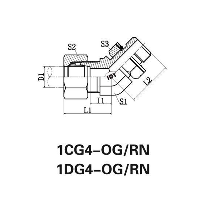45°肘BSP螺纹调节架以O形圈密封结束