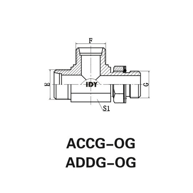 BSPP螺纹可调节的螺柱，带有O形圈密封式运行T恤