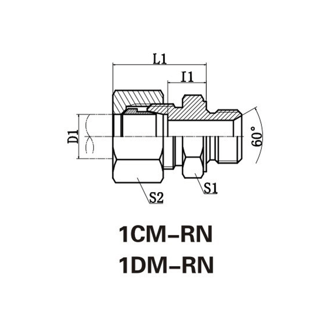 公制的雄性6°座密封器粘合密封螺栓末端