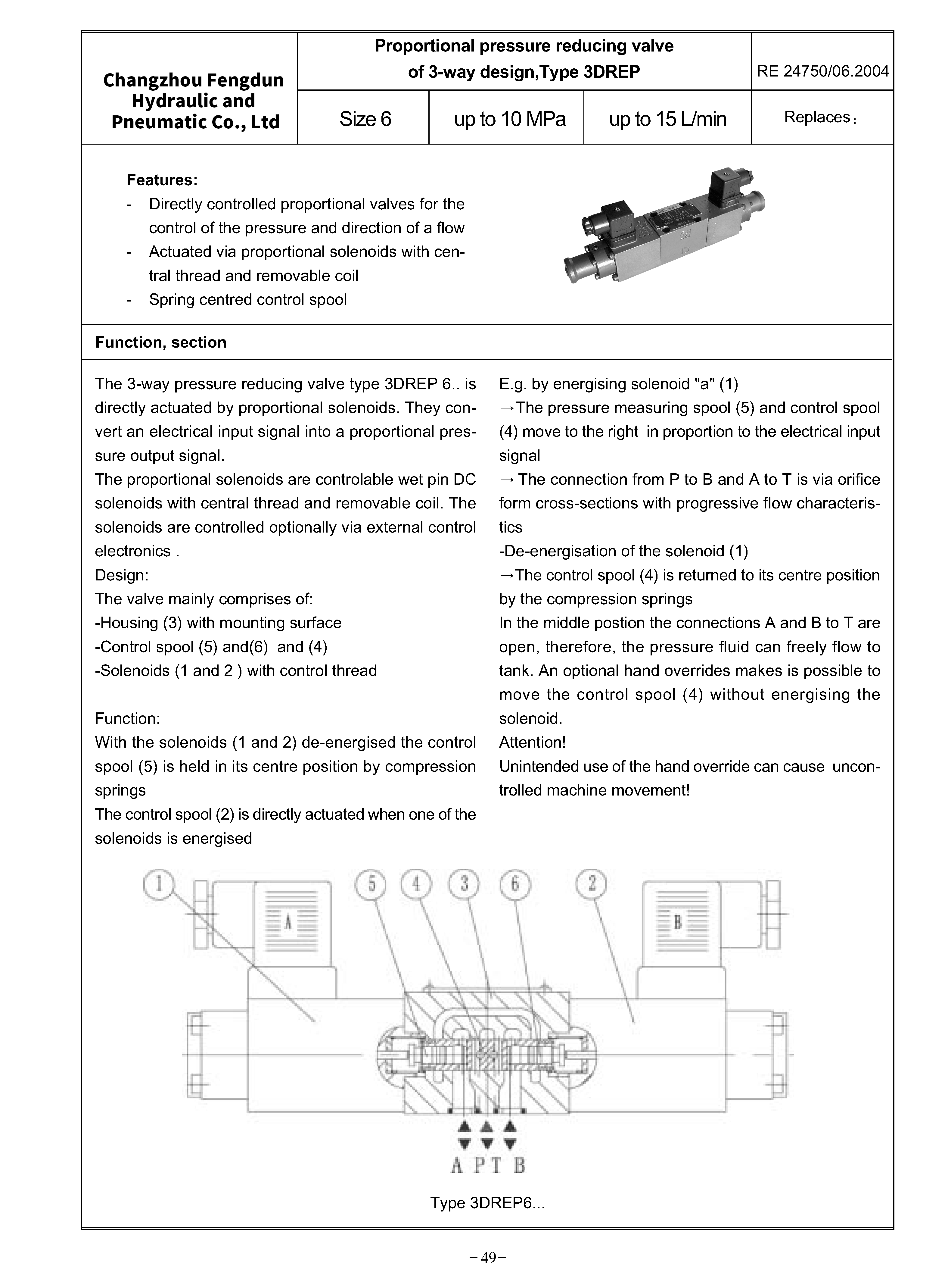 3DREP6类型类型的预算减压阀