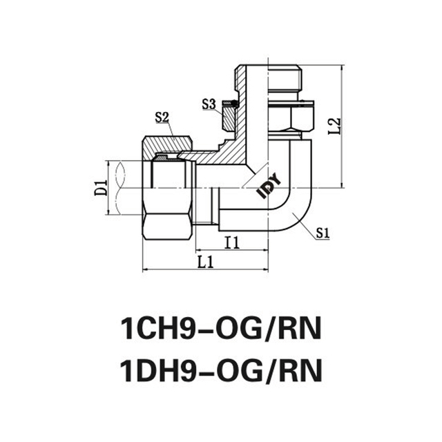90°肘公制的雄性螺纹螺柱端端IS0 6149