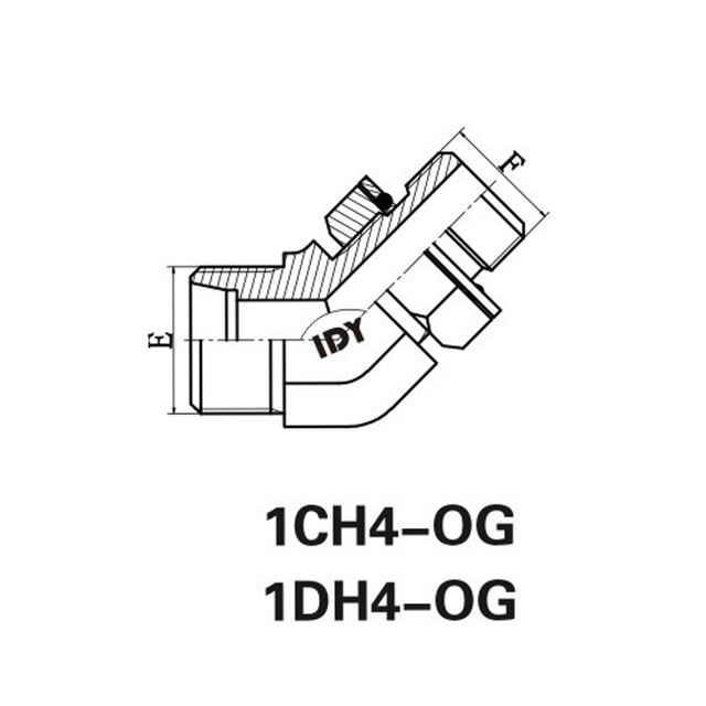 45°肘公制雄性调节端IS0 6149