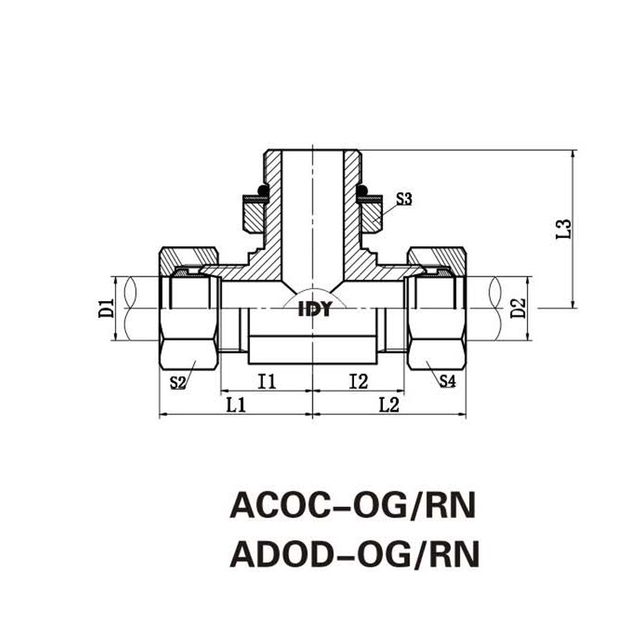 Un、unf thread Adjustablestud以O形圈密封式tee结束